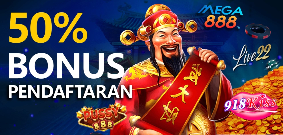 50% Bonus Selamat Datang untuk Slot 9.P.M.L