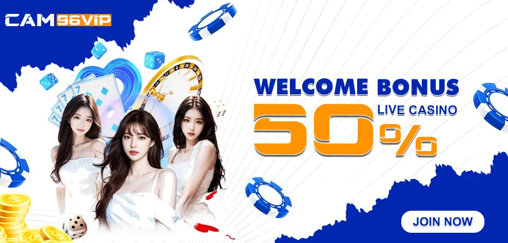 WELCOME BONUS 50% LIVE CASINO