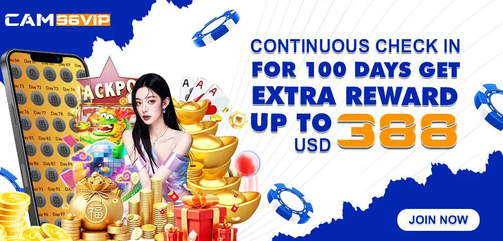 CONTINUOUS CHECK IN FOR 100 DAYS GET EXTRA REWARD UP TO USD 388