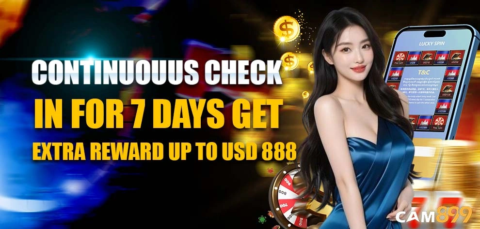 CONTINUOUUS CHECK IN FOR 7 DAYS GET EXTRA REWARD UP TO USD 888