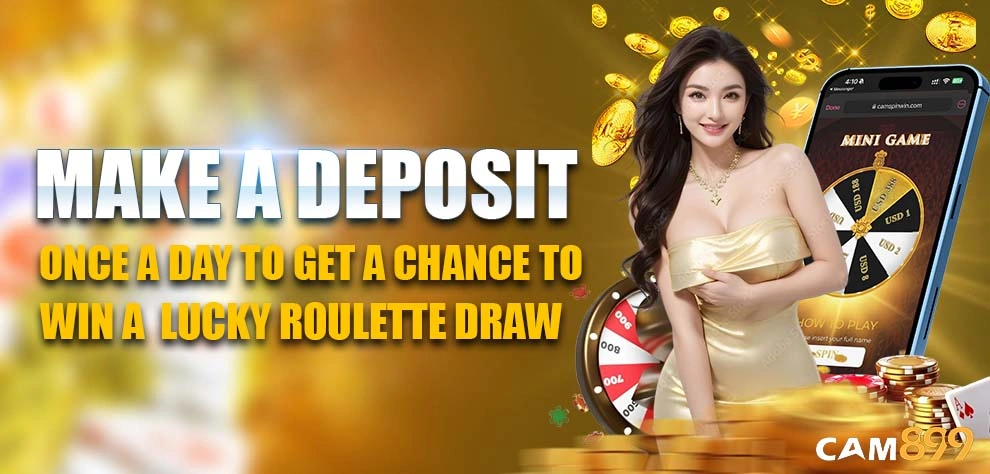 MAKE A DEPOSIT ONCE A DAY TO GET A CHANCE TO WIN A  LUCKY ROULETTE DRAW!!