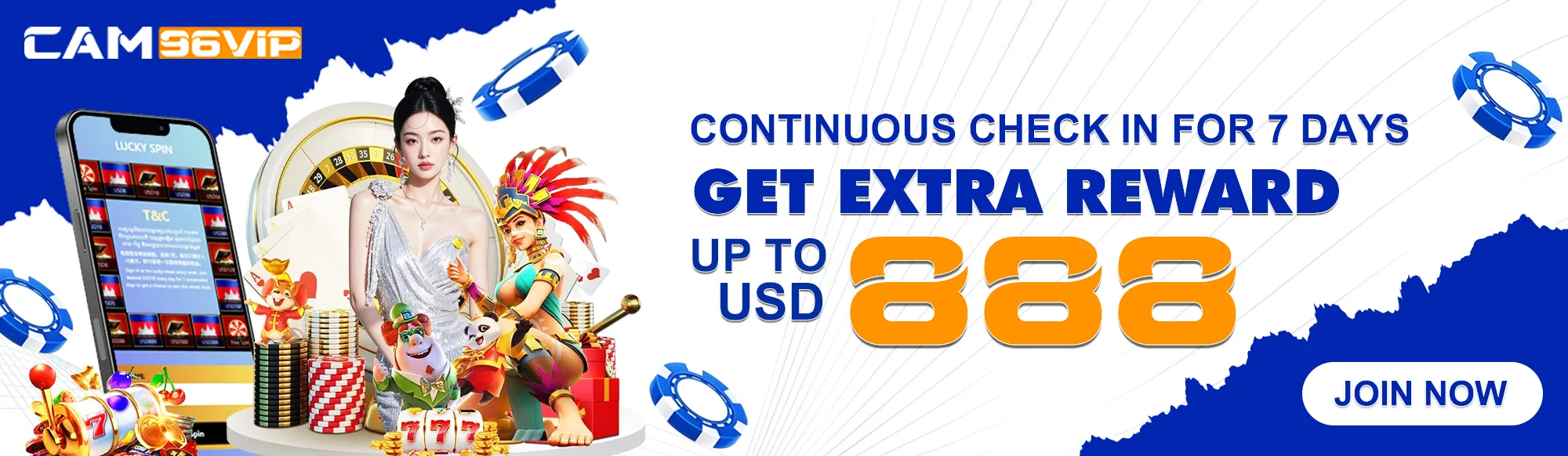 CONTINUOUS CHECK IN FOR 7 DAYS GET EXTRA REWARD UP TO USD 888